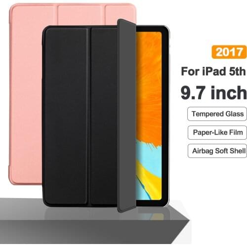 For iPad 9.7'' Flip Tablet Case ipad 5th Generation Stand Smart Cover Funda For iPad 9.7 2017 Protective Cases A1822 A1823 Capa