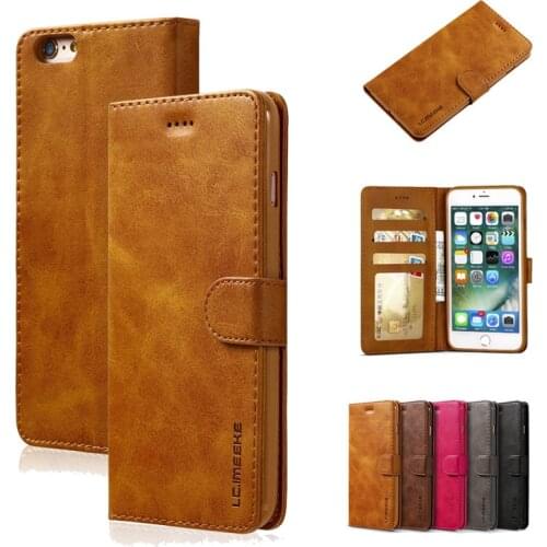 Leather Flip Case For iPhone 6 6S 7 8 Plus Strong Magnetic Matte Wallet Stand Card Slot Capa Cover For iPhone SE 2020 Etui