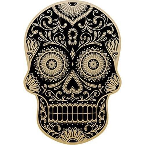 DAY OF THE DEAD Decal Rockabilly Rock Vintage Sugar Skull Car Window Lnterest Reflective Sticker,15cm*10cm