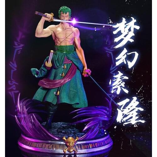 One Piece Anime Figure Fantasy Gk Roronoa Zoro Santoryu Double Headed Pvc Action Figure Collection Model Toys Statue Decoration