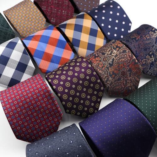 8cm Mens Fashion Tie Classic Plaid Formal Wear Business Suit Necktie Jacquard Wedding Male Daily Corbata Gravata Gift