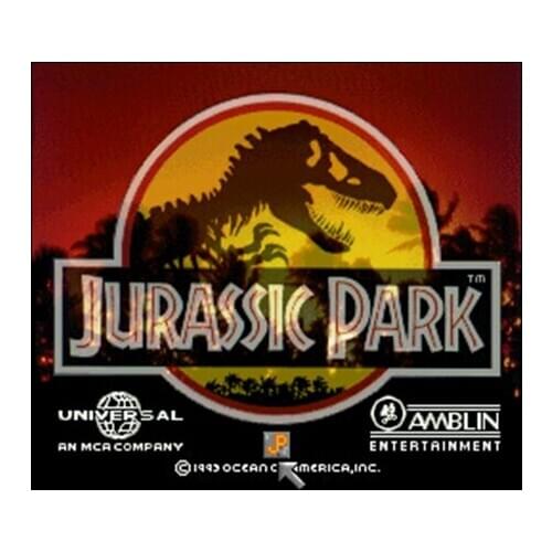 Jurassic Park NTSC Version 16 Bit 46 Pin Big Gray Game Card For USA Game Players