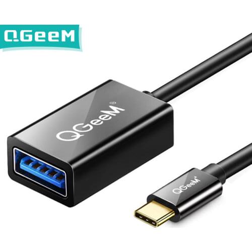 QGeeM USB C OTG Cable Adapter USB 3.0 USB 2.0 OTG type c OTG for samsung galaxy s8 s9 HUAWEI P10 P20 mate 20 pro Macbook USB OTG