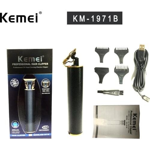 Kemei Pro T-Outliner Li Hair Clipper Cutting Machine Trimer 0mm Cutter Cordless Trimmer Mans Mini Professional Head Shaver 1971B