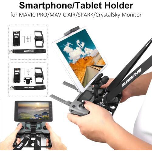 DJI mavic 2// MAVIC PRO/ AIR/ SPAR Remote Alloy Bracket Fold Holder For Smartphone /Tablet for CrystalSky Monitor Accessories