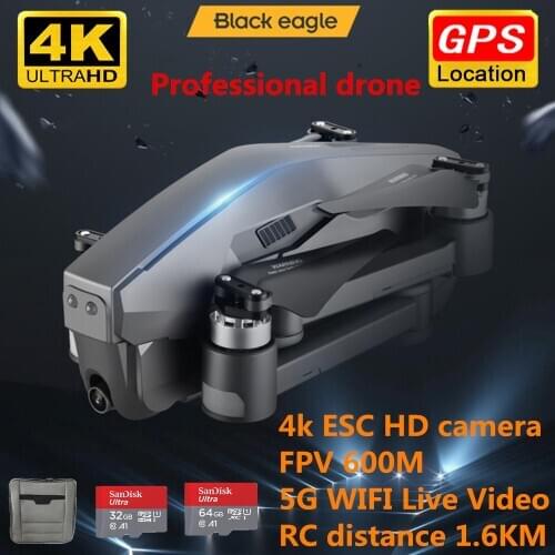 2020 New upgrade D4 GPS Drone with 5G WiFi FPV 4K Dual Camera Profesional Brushless RC Quadcopter 1.6KM Dron VS SG906 F11 F4
