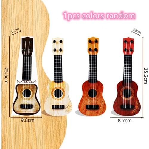 Mini Guitar 4 Strings Classical Ukulele Guitar Toy Musical Instruments for Kids Children Beginners Early Education Small Guitar