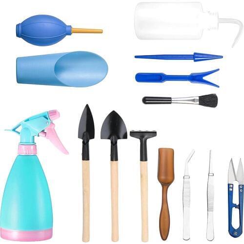 14pcs/set Mini Succulent Potting Tools With T-shaped Floral Labels Flower Transplant Tools Gardening Supplies For Adult Kid