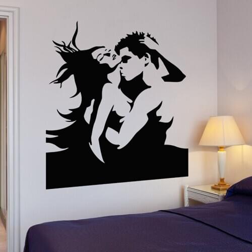 Fashion Free Shipping Wall Stickers Bedroom Love Romance Passion Kiss Vinyl Decal Modern Wall Decals Home Decoration KW-199