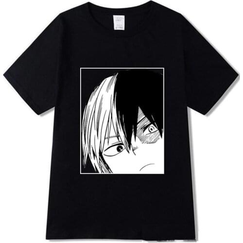 Men T Shirt Todoroki Shoto No Hero Academia My Hero Academia Anime Shirt O-Neck Clothing Graphic Tees Men Summer Tee
