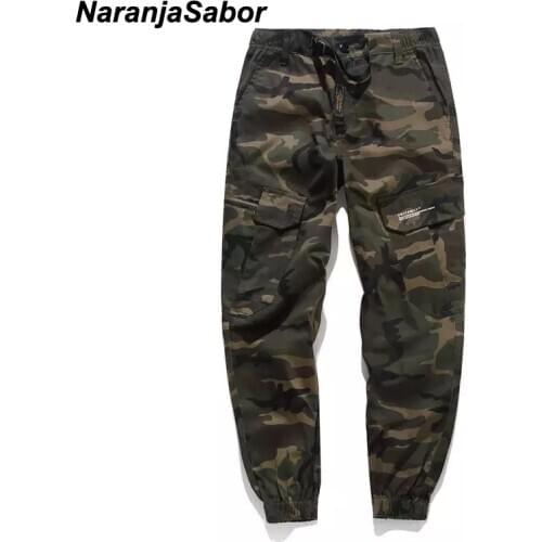 NaranjaSabor Mens Camo Tooling Style Pants 2020 Spring Camouflage Multi Pockets Trousers Male Brand Clothing Plus Size 46 N646