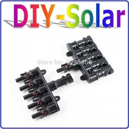 5 to 1 T- branch solar connector for PV Cable 2.5mm 4mm2 6mm2, 5 in 1 solar Waterproof IP67