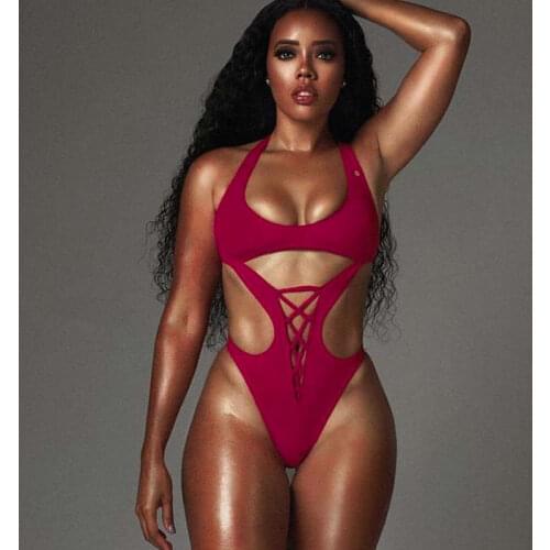 African Style Hollow Out Bathing Suit Black Burgandy Green Bodysuit Woman Cut Out Swimwear One Piece Swimsuit Swim Suit Monokini