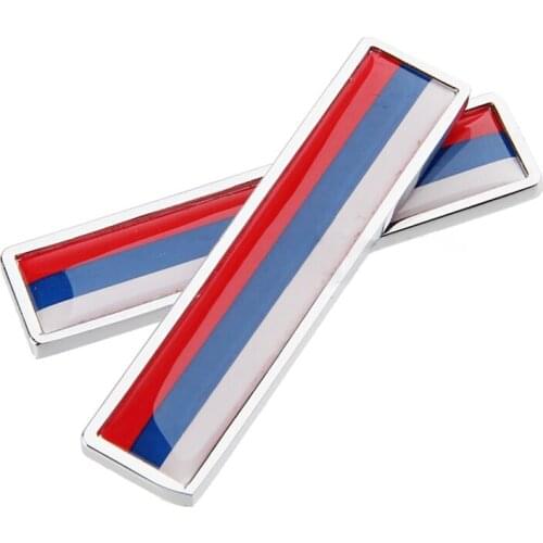 A Pair Universal Russian Flag Metal 3D Car Stickers National Strips Emblem Logo Decal Car Styling Car Stickers and Decals