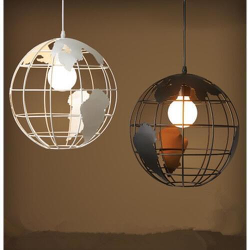 Simple American Country Restaurant Chandeliers Creative Bar Study Globe Decoration Lamp Wrought Iron Round Light Free Shipping