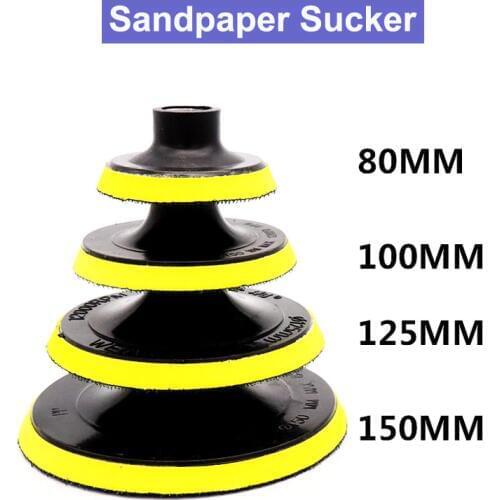 URANN 3~7 inches Flocking Sandpaper Sucker M10 M14 Thread Self-adhesion Sanding Pad 75~150mm