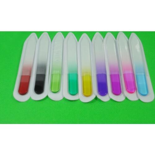 3.5" /9CM Glass Nail Files Durable Crystal File Nail Buffer Nail Care Colorful 500PCS/LOT
