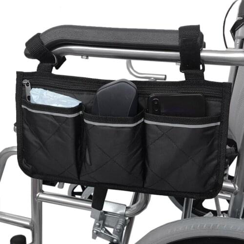 NEW-Car Wheelchair Electric Scooter Bag Travel Carry Bag Pouch Armrest Side Organizer Bag for Bed Rail Electric Wheelchair