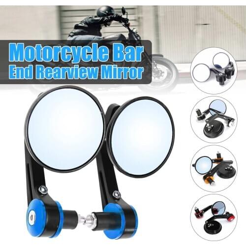 1 Pair Universal 7/8" Round Bar End Rear Mirrors Moto Motorcycle Motorbike Scooters Rearview Mirror Side View Mirrors