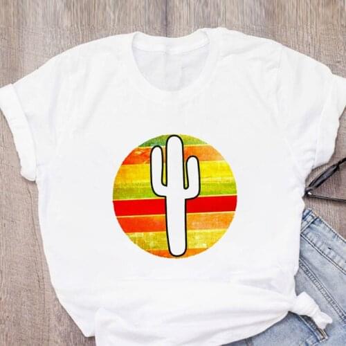 Womens T-shirt Harajuku Graphic Space T-shirt Cartoon Print Short Sleeve Ladies T-shirt Top Summer Womens Tee Female