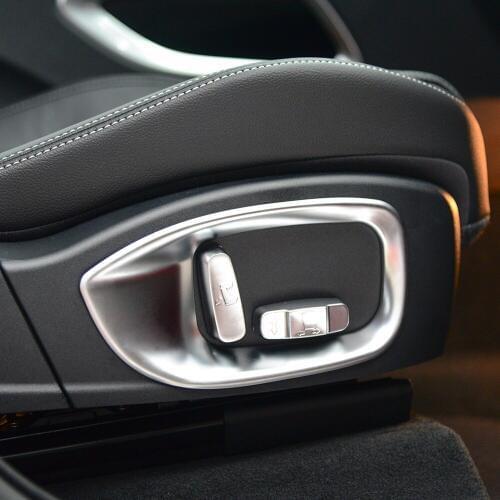 2pcs For Jaguar XE/F-Pace/XFL/XF X761 2016-2017 Car Styling ABS Chrome Interior Accessory Car Seat Adjustment Cover Trim