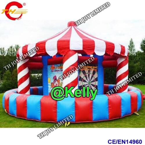 Free shipping Inflatable Carnival Tent Quarterback Challenge, Shot Basketball, Alien Invasion, dart Catch and Knock Out games