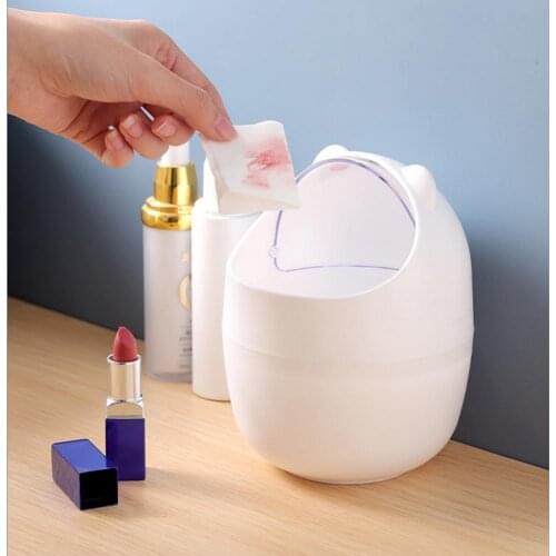 Large Storage Waste Bin Mini Multifunctional Reusable PS Desktop Lovely Cartoon Garbage Storage Basket for Indoor