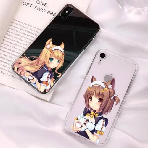 FHNBLJ NekoPara Neko Para Cute girl Phone Case for iPhone 11 12 pro XS MAX 8 7 6 6S Plus X 5S SE 2020 XR cover