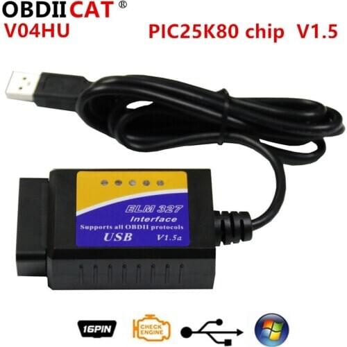 V04HU/V04HU-1 ELM327 USB OBD2 Fault Diagnostic Scanner V1.5 USB ELM 327 Code Reader OBDII Scan Tool Diagnostic Interface
