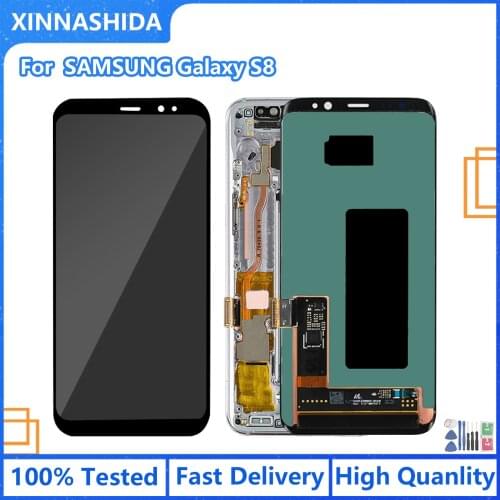 100% For Samsung Galaxy S8 G950 G950F Lcd with Frame display touch screen Digitizer LCD