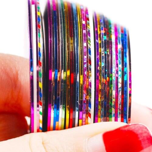 Optional Color 10pcs/20pcs/30pcs Beauty Rolls Striping Decals Foil Tips Tape Line Nail Art Decoration Manicure DIY Tips