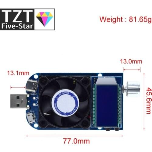 25W 35W QC2.0 QC3.0 USB electronic load adjustable constant current aging resistor battery voltage capacity tester voltmeter