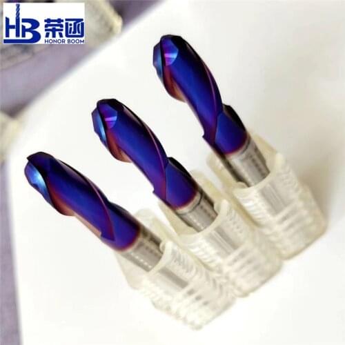 HRC65 2F Ball Nose End mills CNC Cutting milling Tungsten Carbide CNC Router Bit Milling Tools R0.5mm 1mm 2mm 4mm 6mm Honor Boom