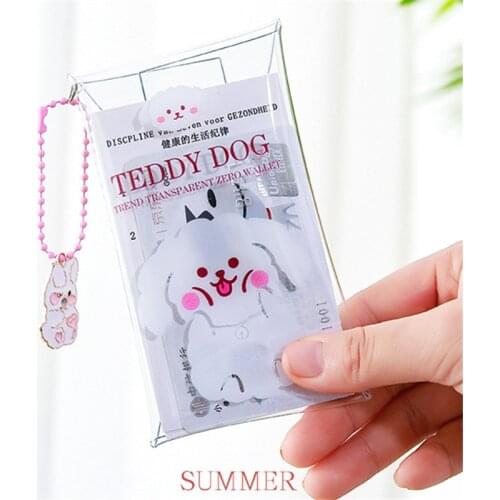 Colorful Bear Transparent Coin Purse Key Small Pouch Portable Mini Wallet for Women Teenager Girls Change Purses Cute Pendant