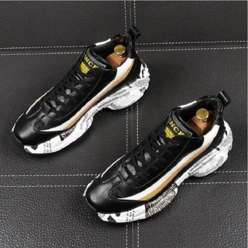 High Quality Youth Boy Teenagers Men Shoes Platform Sneakers Vintage Male Thick Sole Trainers Running Shoes 1H15