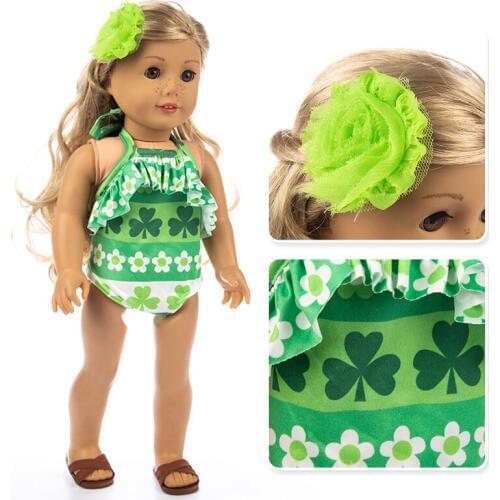 Baby New Born Doll Clothes Accessories Fit 18 inch 43cm Red lips broken flowers love swimsuit sling suit For Baby Birthday Gift