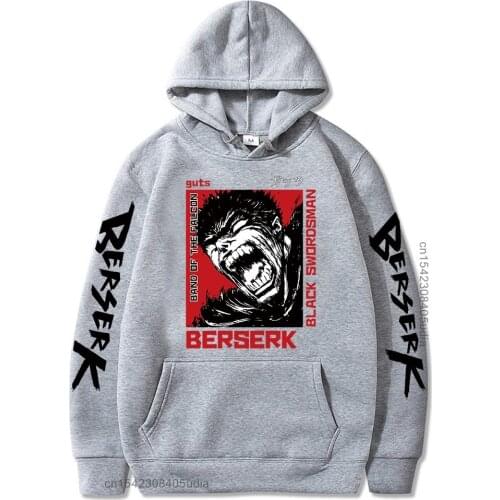 Hot Berserk Anime Hoodie Guts Graphic Pullovers Tops Long Sleeve Casual Fashion Man Premium Cotton Hooded Pullover Clothes