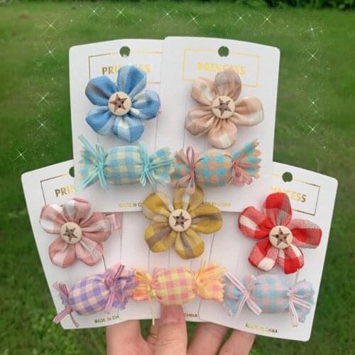 Fashion childrens hair accessories cute flowers little girls hair clip girls color candy accessories
