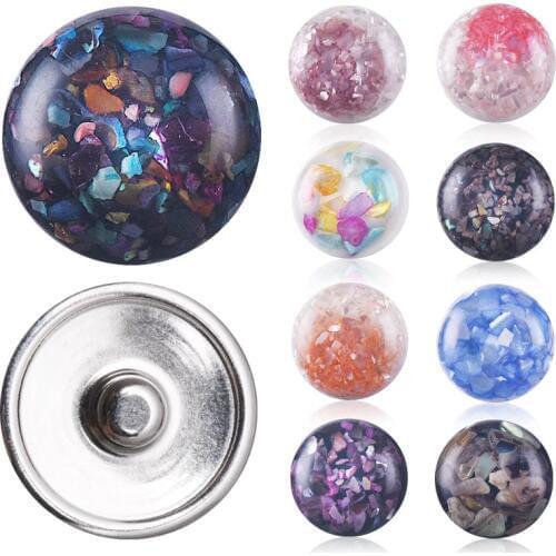 Trendy Snap DIY Jewelry 10pcs /lot 18mm Acrylic Floating Gravels Charms Snap Buttons for Snap Bracelet Necklace Pendents