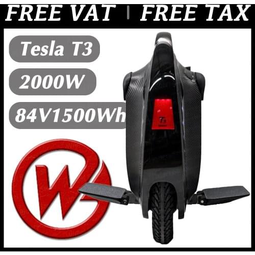 VAT Exemption Begode Gotway Tesla T3 Unicycle V3 New Anti-Spin Bluetooth Speaker 84V1500Wh 2000W LG One-Wheel Electric Monowheel