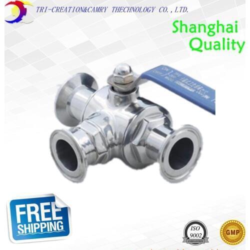 Stainless valve homebrew,5/4 DN25 3 way 316,food grade ball valve,handle T port valve