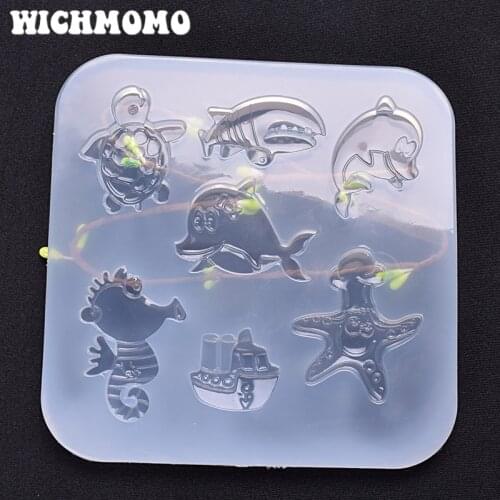 New 1PCS Marine Animals Charms Pendant Craft DIY UV Resin Liquid Silicone Molds for Earring Necklace Decorations Making Jewelry