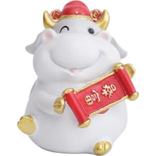 Chinese Style New Year Of The Ox Ornaments Car Decorations Coins Storage Box