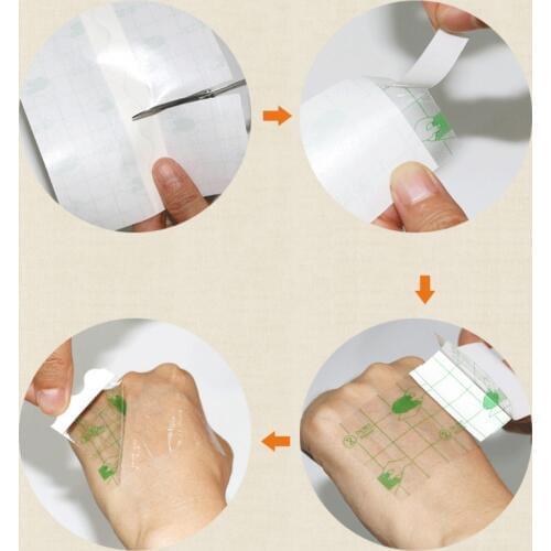 Camping Equipment Transparent Film Roll 5cmx10m PU Waterproof Adhesive Wound Dressing First Aid Fixation Tape Bandage