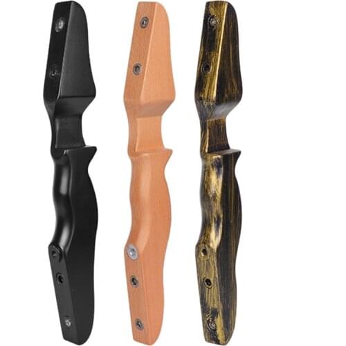 Straight Pull Bow Handle 39*6.5*3.5cm Split Handle Detachable Wooden Bow Riser Accessory for Outdoor Archery Hunting