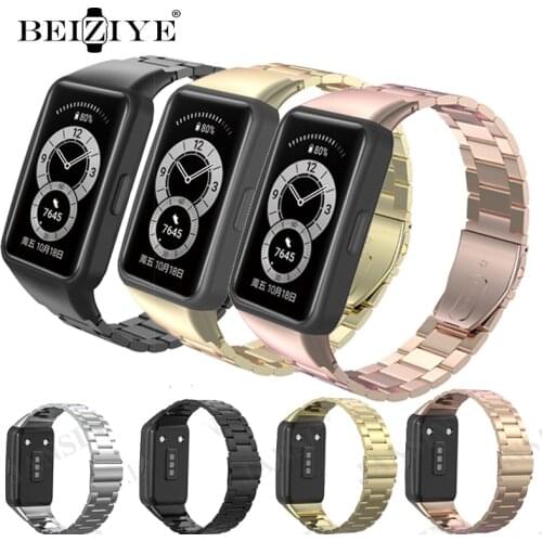 For Huawei Band 6 Smart Strap Bracelet Stainless Steel Strap for Huawei Band 6 Pro/Honor band 6 Metal Classic Band Accessories