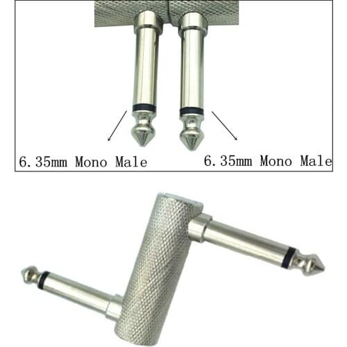 6.35mm 1/4 inch male To male 90° angle Stereo Adapter