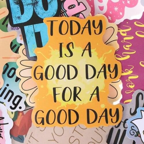 50Pcs Motivational Phrases Sticker Quotes Sentences Waterproof for Laptop Phone Skateboard Office Study Room Graffiti Decal Toy