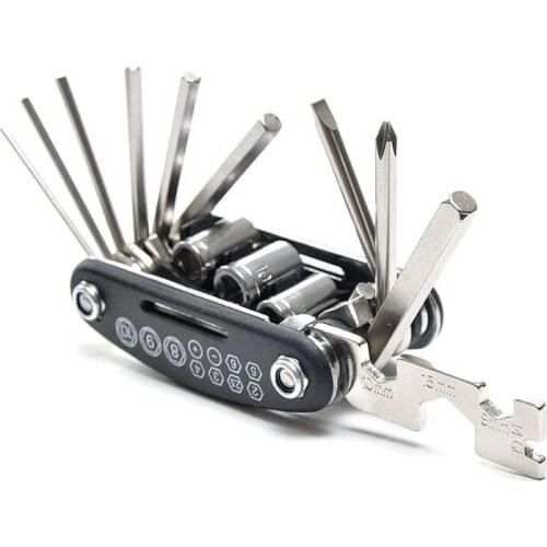 Bike Tools 15 In 1 Bicycle Repairing Set Bike Repair Tool Kit Wrench Screwdriver Chain Carbon steel bicycle Multifunction Tool