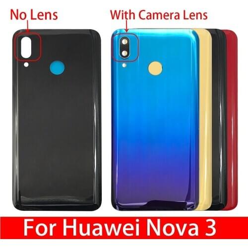 Replacement Battery Rear Back Cover Case For Huawe Nova 3 Back Cover With Camera Lens